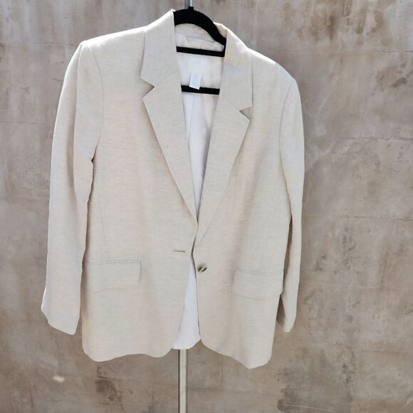 H&m linen blend blazer beige - Picture 1 of 5